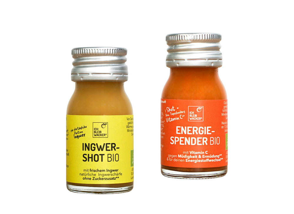 BIO Shots mit Werbemanschette 30 ml , Inhalt: BIO Energiespender