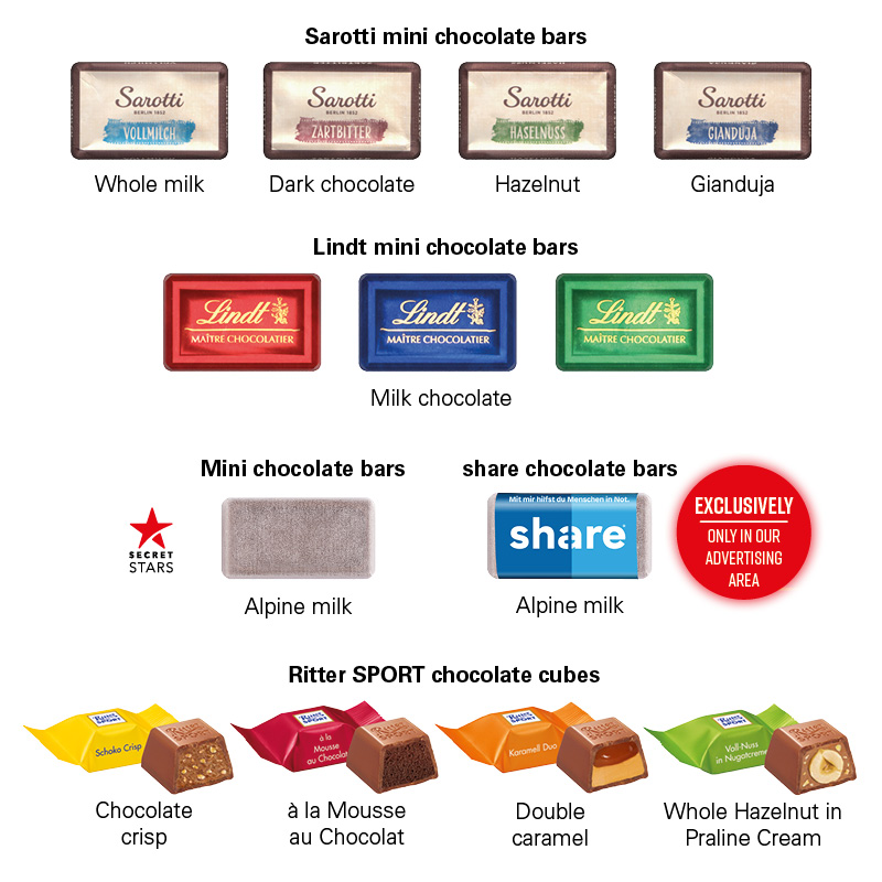 Adventskalender Schiff, Lindt Schokotäfelchen