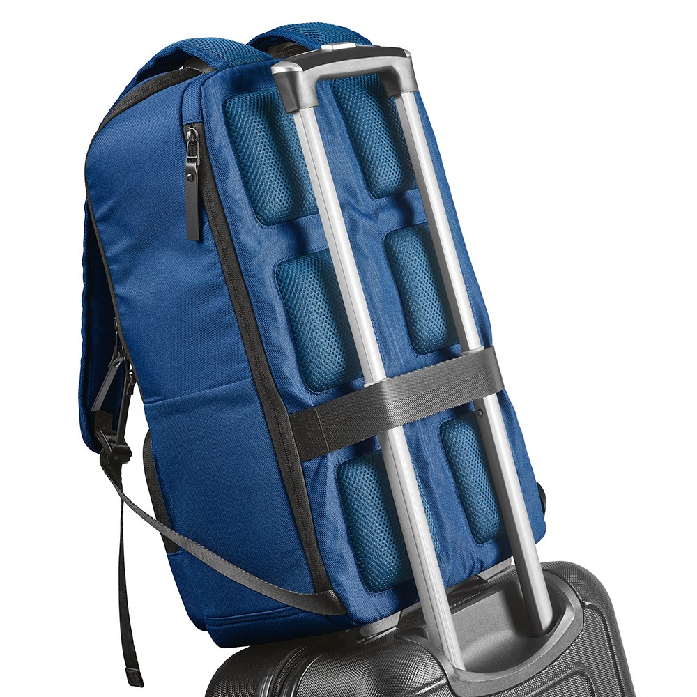Sac à dos Bucharest 18L rPET. Poche avant Poche ordinateur 15,6" - Gris - Bleu