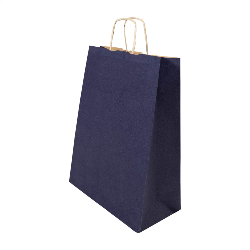 Papbag M - Sac cadeau en papier, format moyen - Bleu foncé