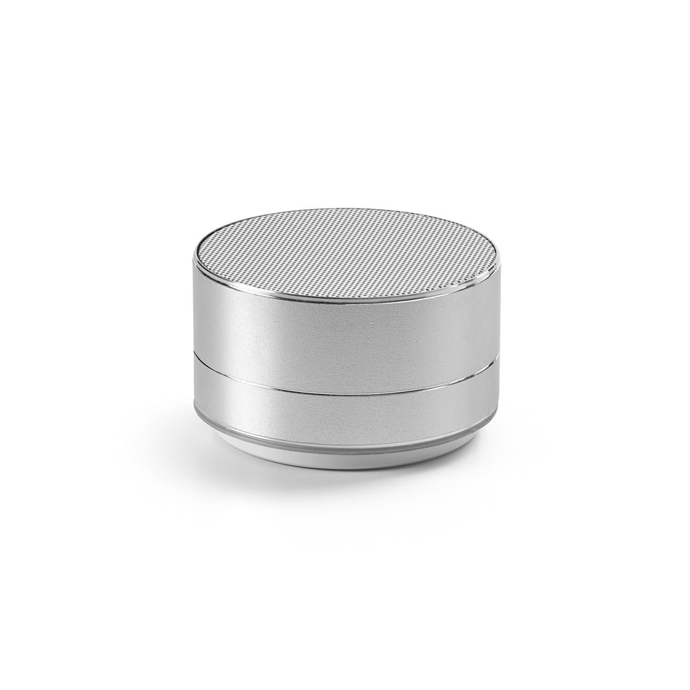 FLOREY. Lautsprecher 3W mit 3 Stunden Akkulaufzeit recyceltem Aluminium (100% rAL) und Recyceltes ABS (100% rABS) - Satinsilber