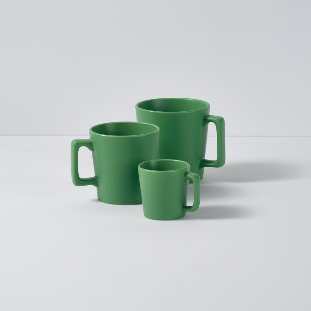 Thames 350 Tasse aus Keramik, 360ml. Matte Oberfläche - Hellgrau - Grün