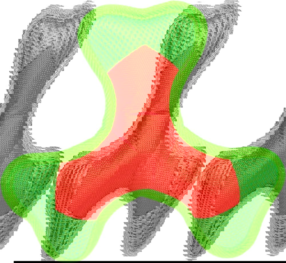 Hundespielzeug Flying Triple, orange/grün, S