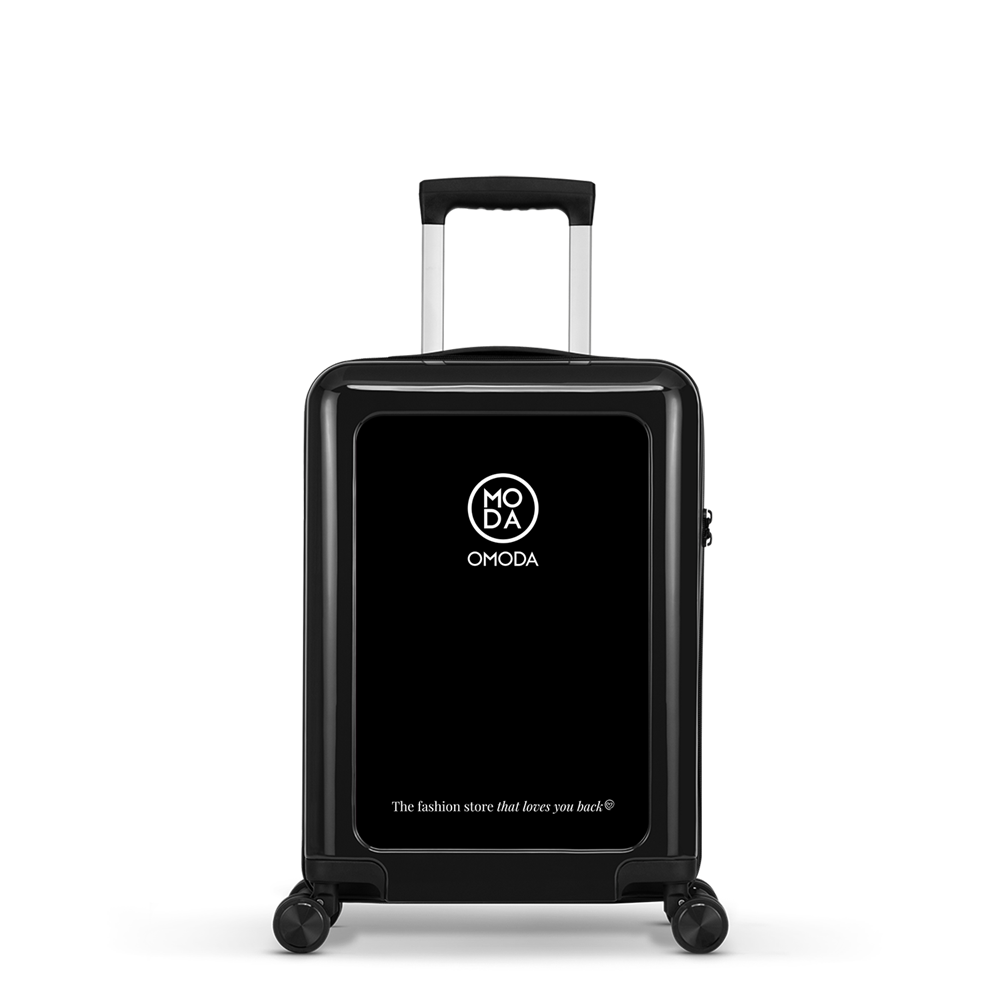 STICKERCASE® 20" Handgepäck rosa – mit personalisiertem Aufkleber und individuellen Namen - noir