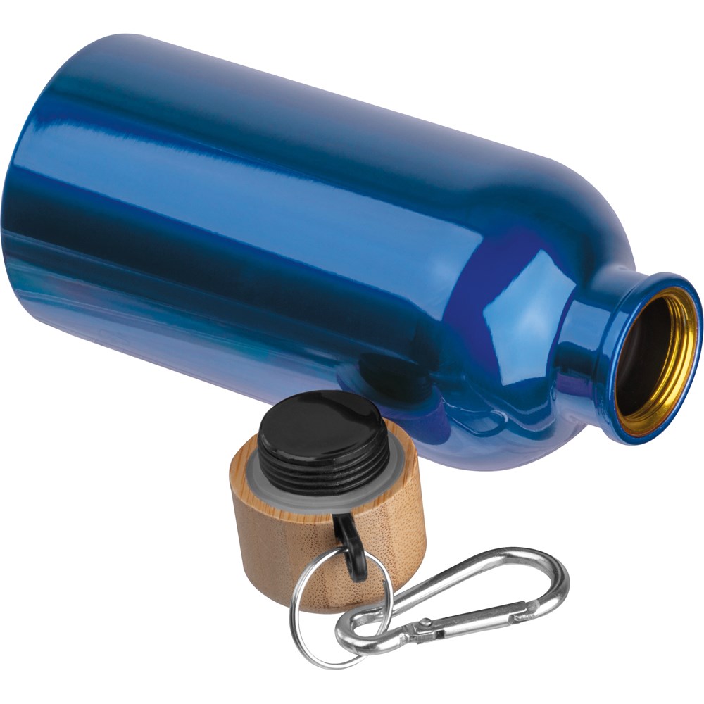 Edelstahltrinkflasche mit Karabiner, 400ml
