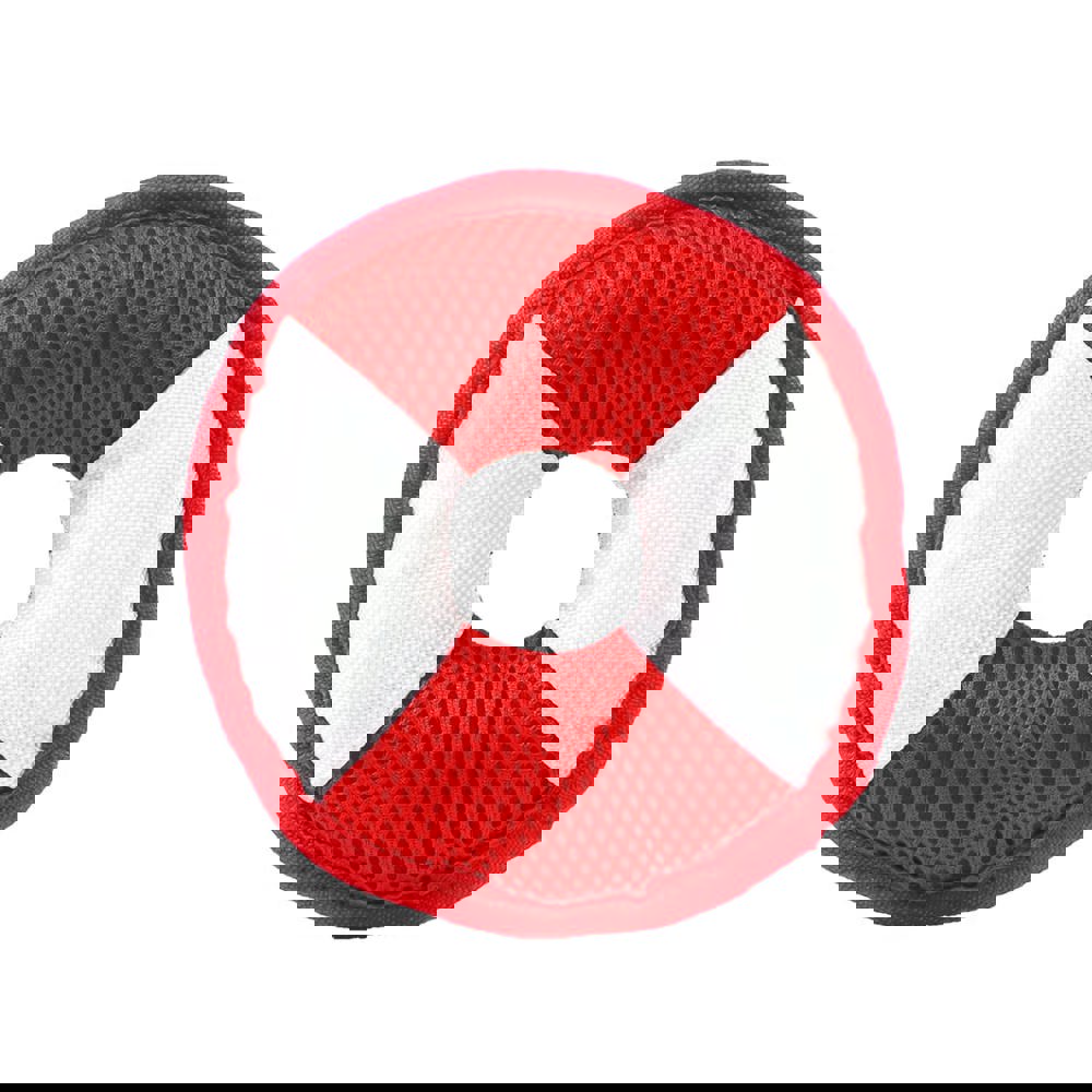 Hundespielzeug Flying Disc, weiß/rot, S