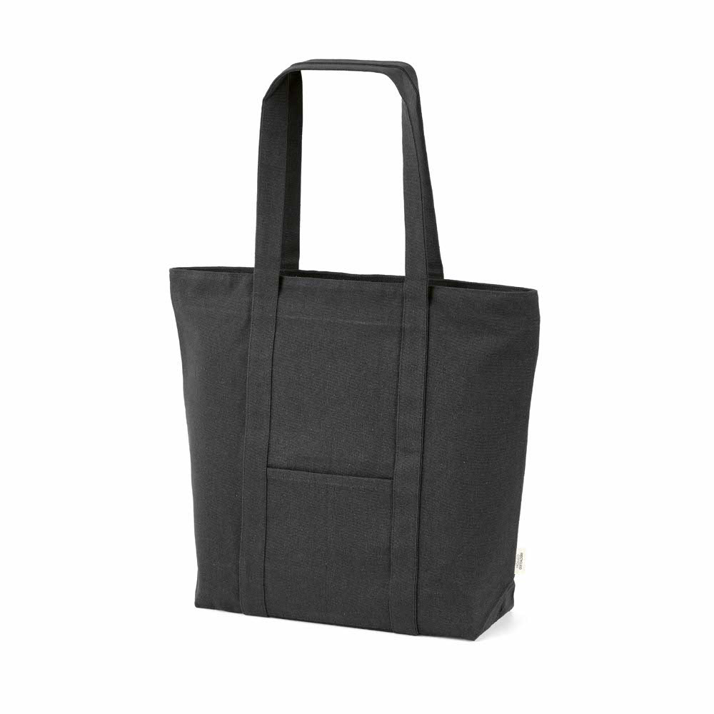 Illimani Einkaufstasche aus recy. Baumwolle, 360g/m², 65cm Henkel - Marineblau - Schwarz