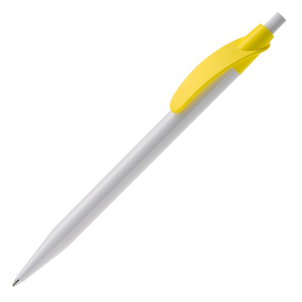 Kugelschreiber Cosmo Hardcolour - Weiss / Gelb