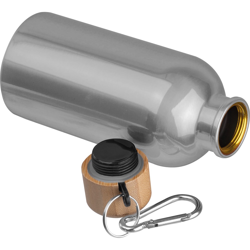 Edelstahltrinkflasche mit Karabiner, 400ml