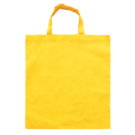 Baumwolltasche farbig mit kurzen Henkeln 136 gr/m2 - gelb