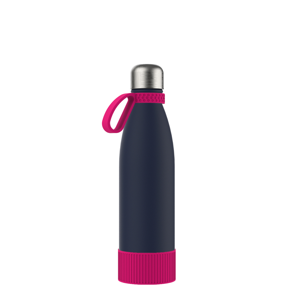 Thermotrinkflasche RETUMBLER-NIZZA - magenta, marineblau, silber