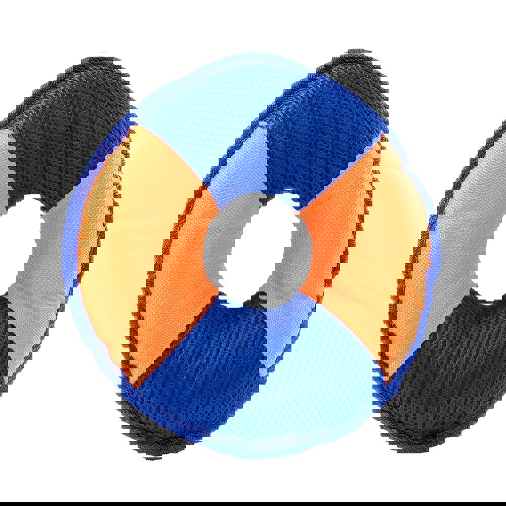 Hundespielzeug Flying Disc, weiß/rot, S - orange/blau