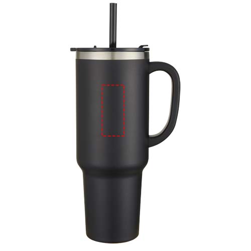 Mug Sydney 1200 ml double paroi certifié RCS avec isolation par le vide et couche de cuivre avec paille
