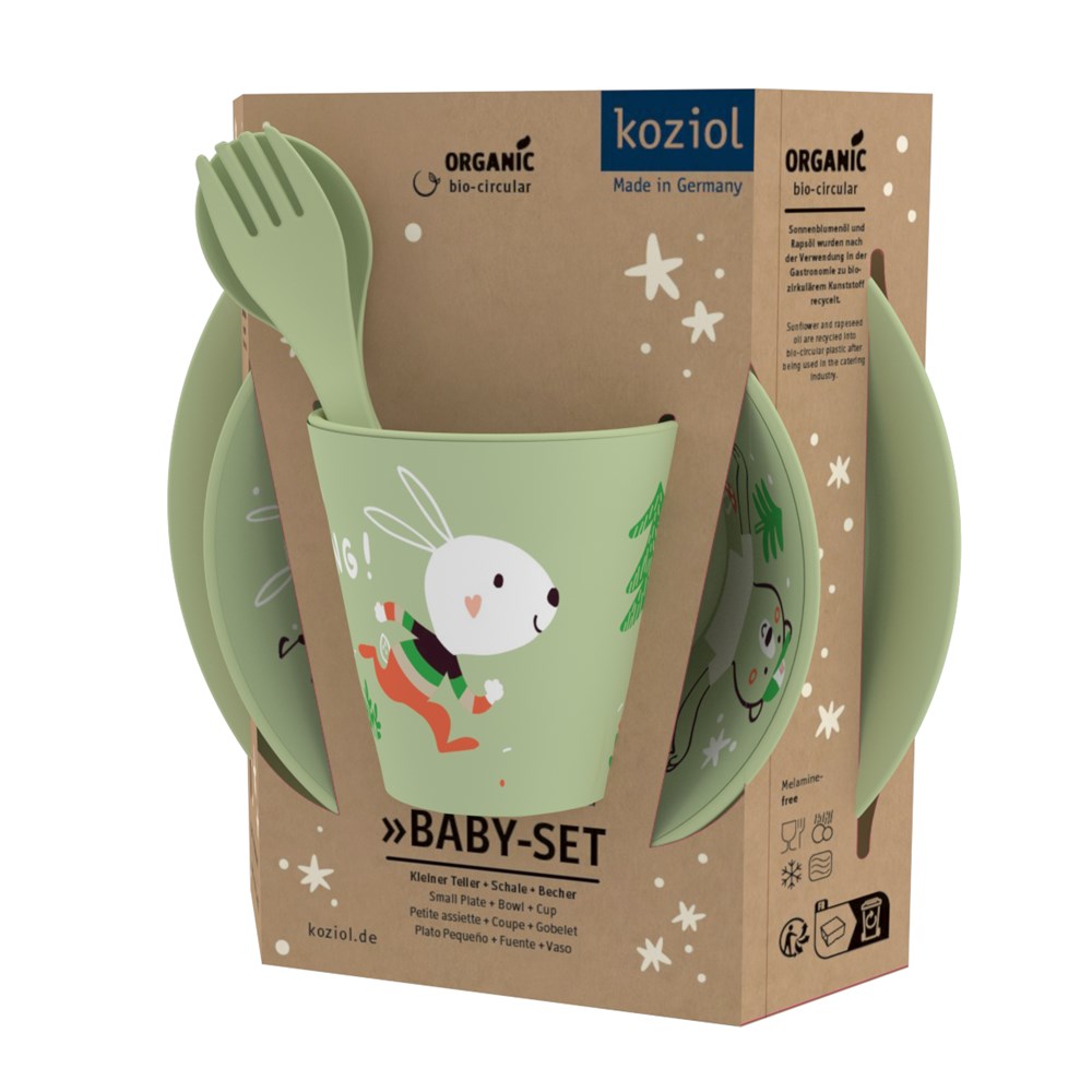 HOP ON AT HOME Teller + Schale + Becher + Besteckset