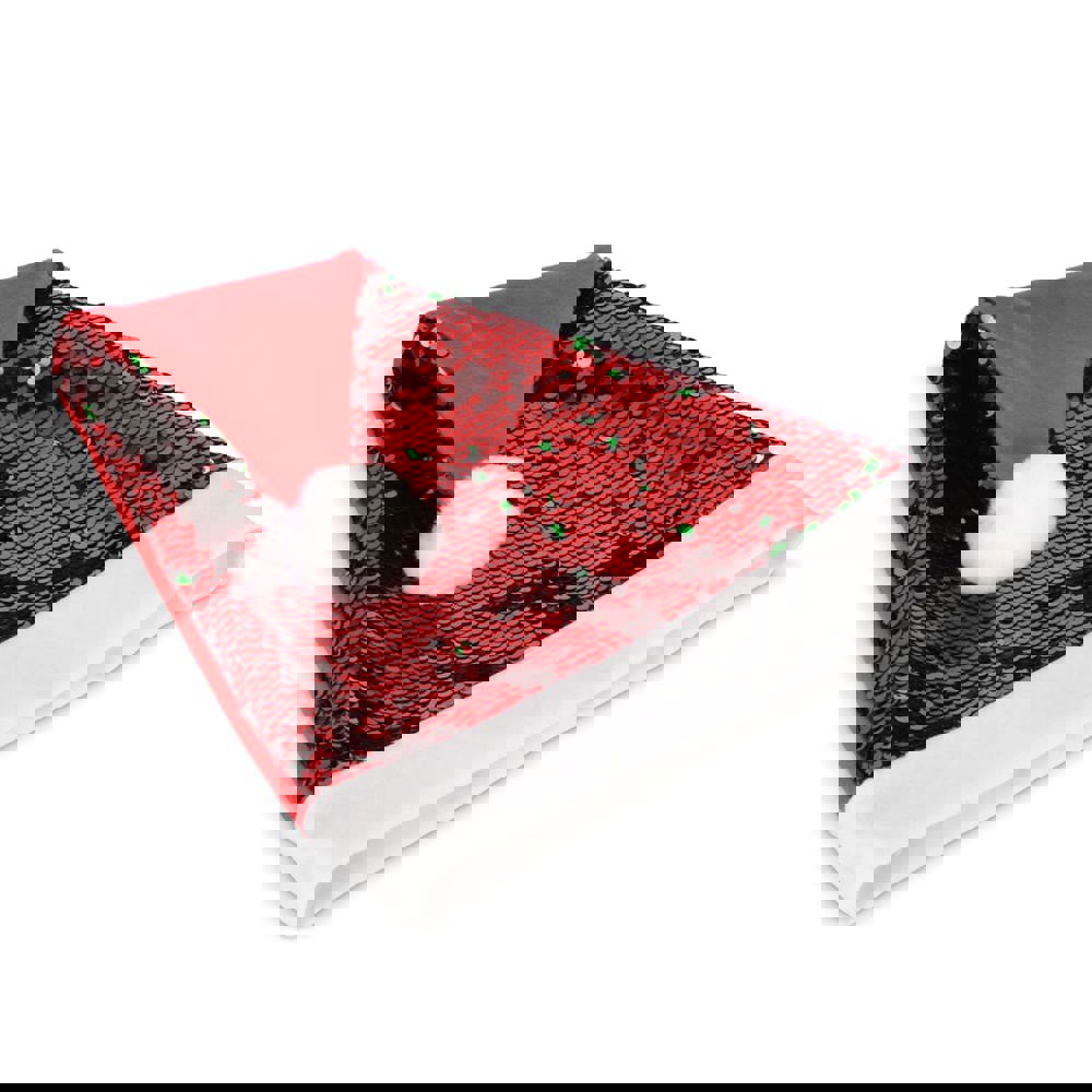 Zweifarbige Pailletten-Weihnachtsmütze