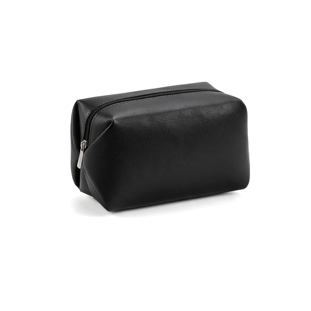 Rotterdam Kulturtasche 2,5L aus recy. PU – mit Reißverschluss. - Beige - Schwarz