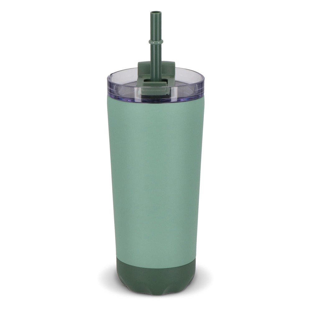 InSideOut doppelwandiger Norden-Trinkbecher aus Edelstahl mit Strohhalm, 600 ml - Mint