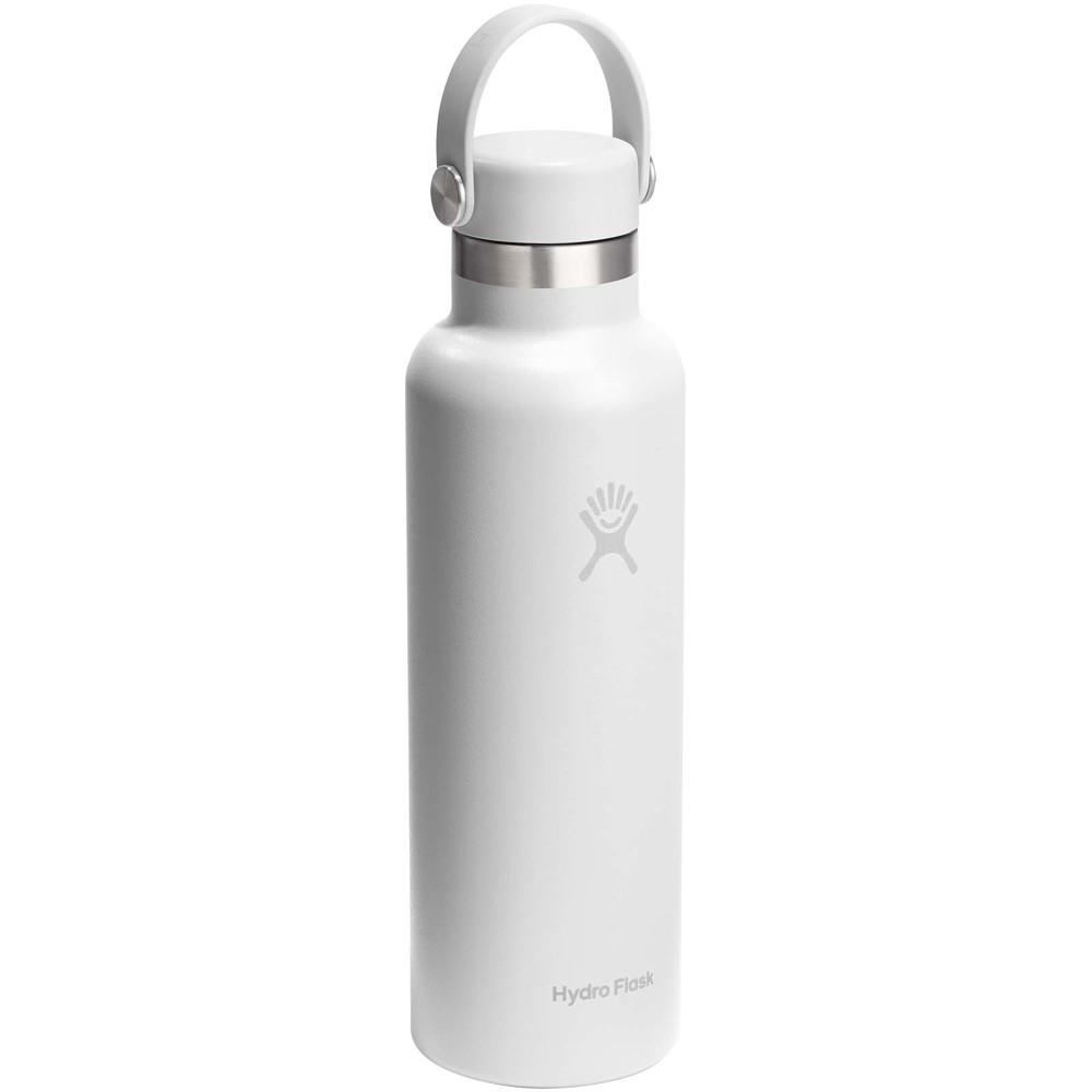 Hydra Flask Standard Mouth 621 ml isolierte Edelstahl Trinkflasche mit Strohhalmverschluss - weiss
