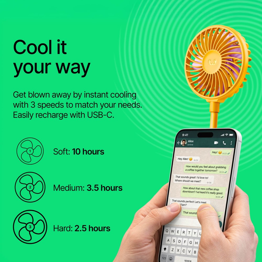 Fresh 'n Rebel Ventilateur Magnétique Sans Fil avec Support pour Téléphone