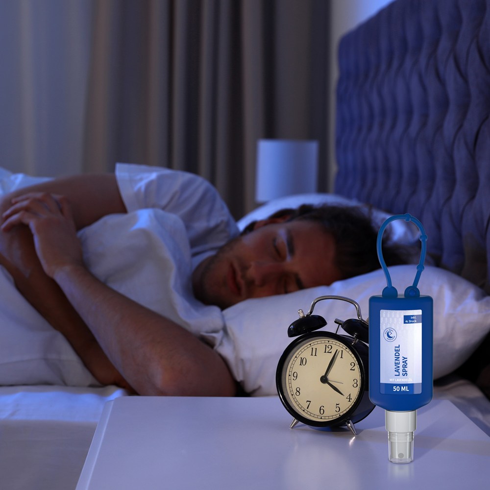 Lavendel-Spray, 50 ml Bumper blau, Body Label (R-PET)