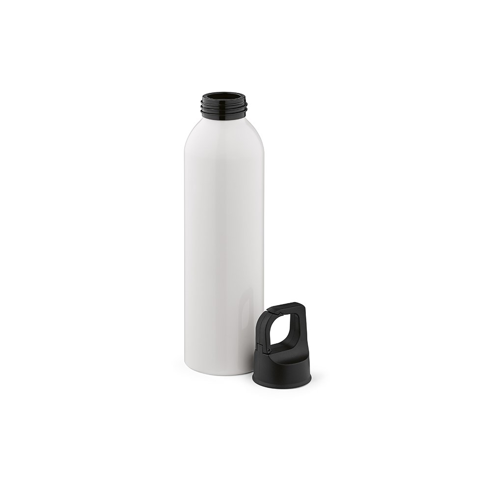 Mackenzie Trinkflasche rAluminium, 690 ml. Auslaufsicher. Mit Karabinerdeckel - Weiß