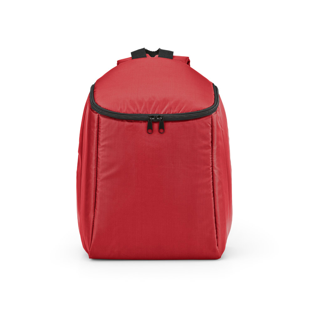 Brüssel Kühltaschen-Rucksack 12L aus r PET. Mit Doppelreißverschluss - Rot