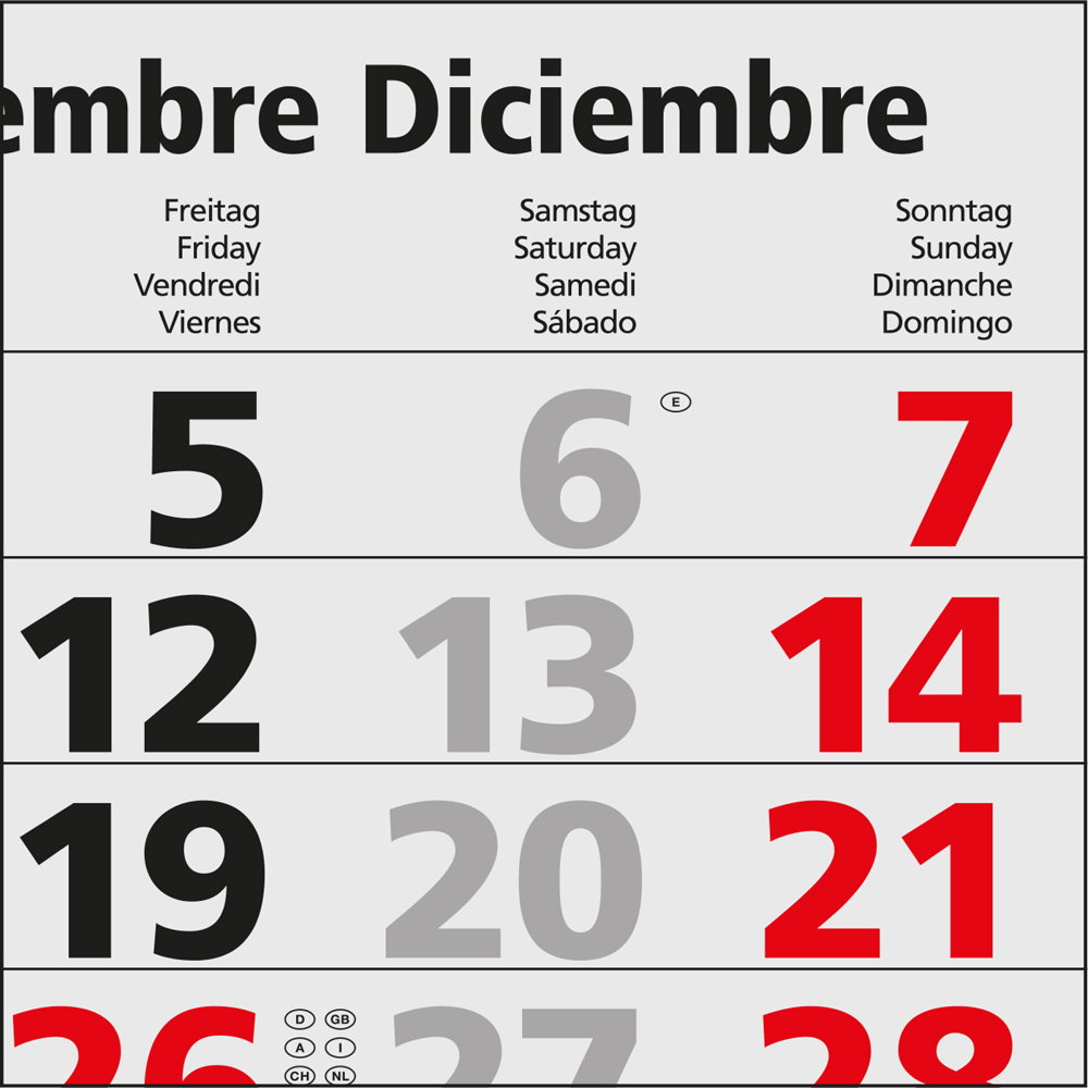 3-Monatskalender Mehrblock Maxi Light 3, Deutschland