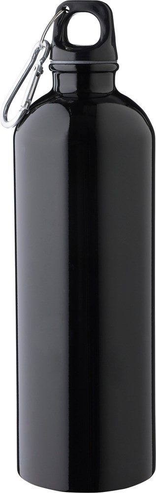 Recycelte einwandige Edelstahlflasche (750 ml) Emeric - schwarz