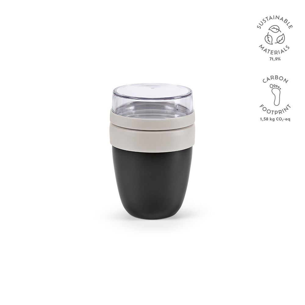 Rembrandt 800 Thermobehälter recy.Edelstahl, 760 ml. Mit 2 Fächern - Mattgrün - Schwarz