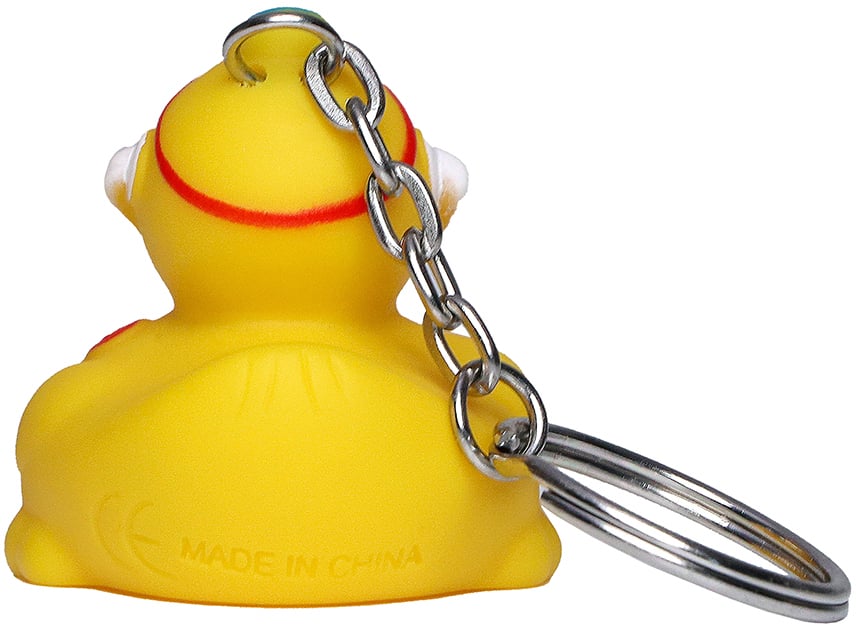 Schlüsselanhänger Ente Doktor, gelb, one size