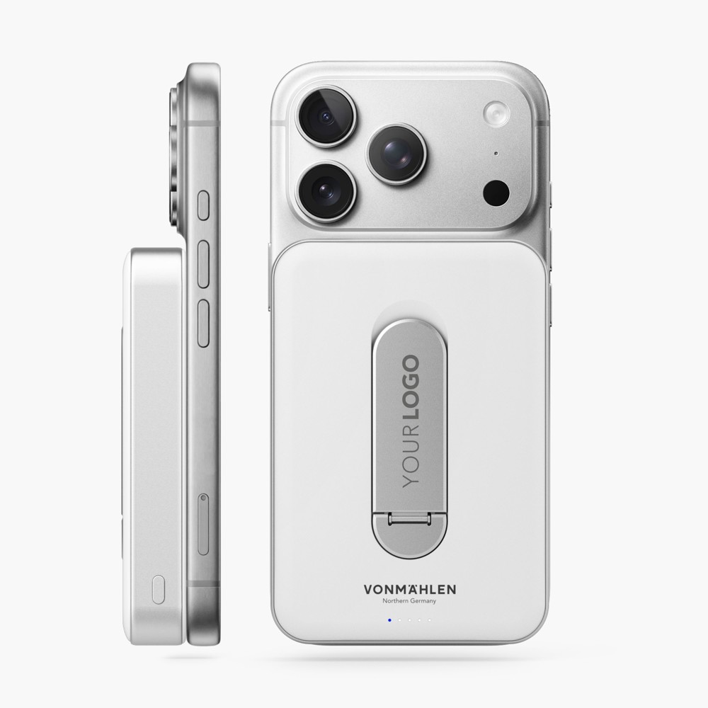 Evergreen Mag 10000 mit Kickstand - Die magnetische Powerbank mit Standfunktion - Schwarz - Weiß