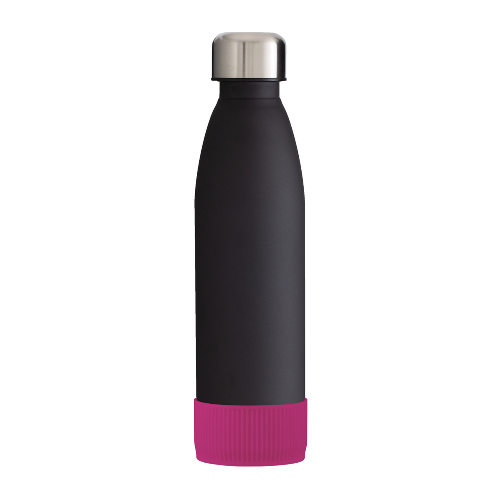 Trinkflasche RETUMBLER-myTOULON GLASS - magenta, schwarz