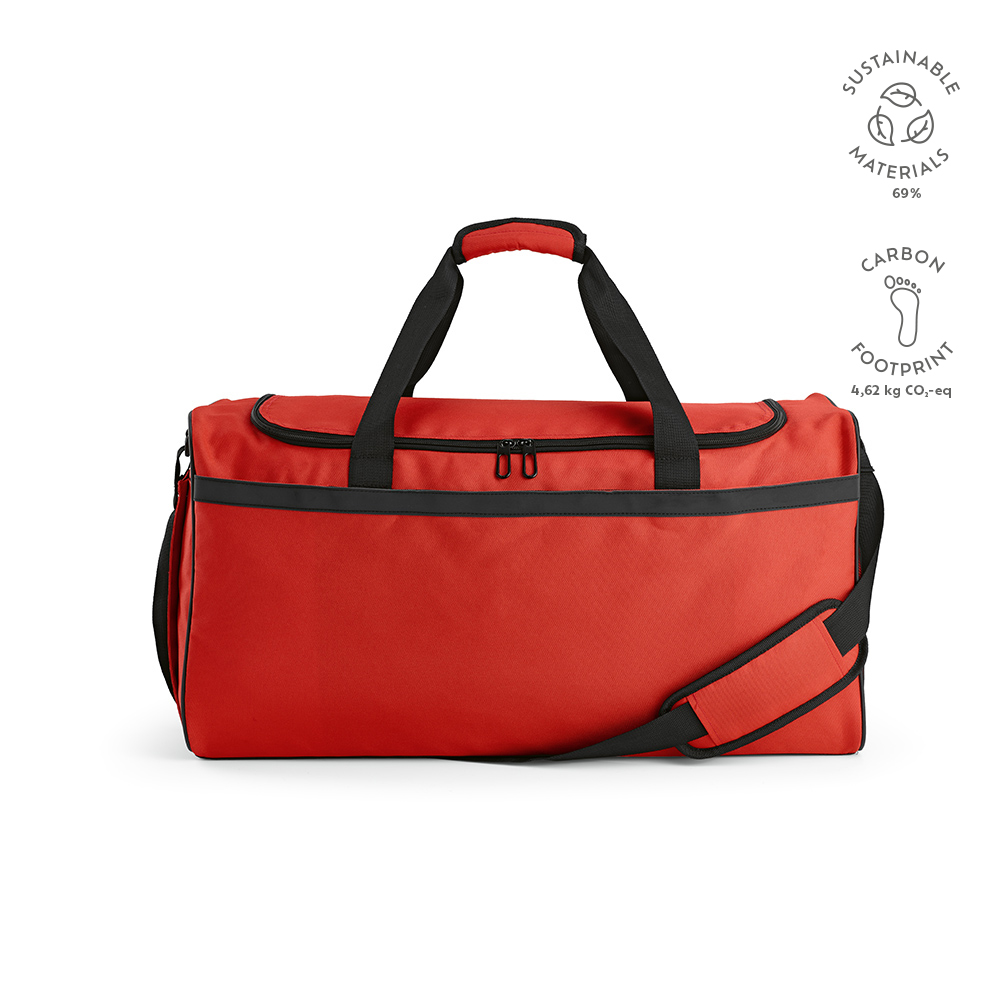 Sac sport São Paulo L 50L rPET, bandes réfléchissantes - Rouge