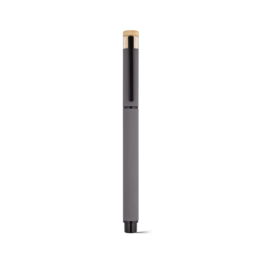 Thoreau Rollerball aus recy. Aluminium, blau, Dokumental®-Gel-Tinte 0,6km - Grau