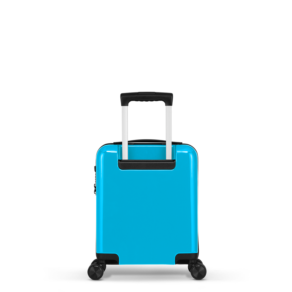 STICKERCASE® 14" Handgepäck-Mini hellblau – mit personalisiertem Aufkleber und individuellen Namen