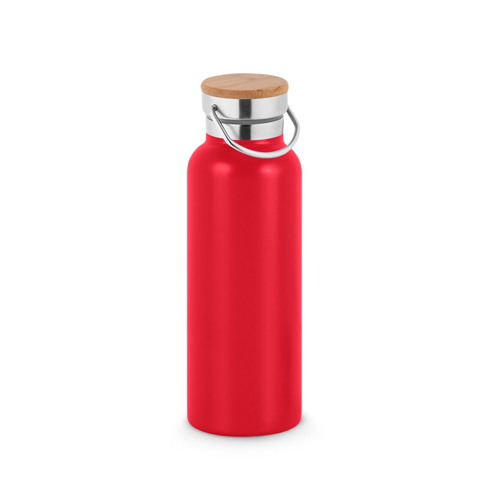 RAGNAR. Bouteille en acier inoxydable (36% recyclée) avec double parois sous vide 570 mL - Rouge
