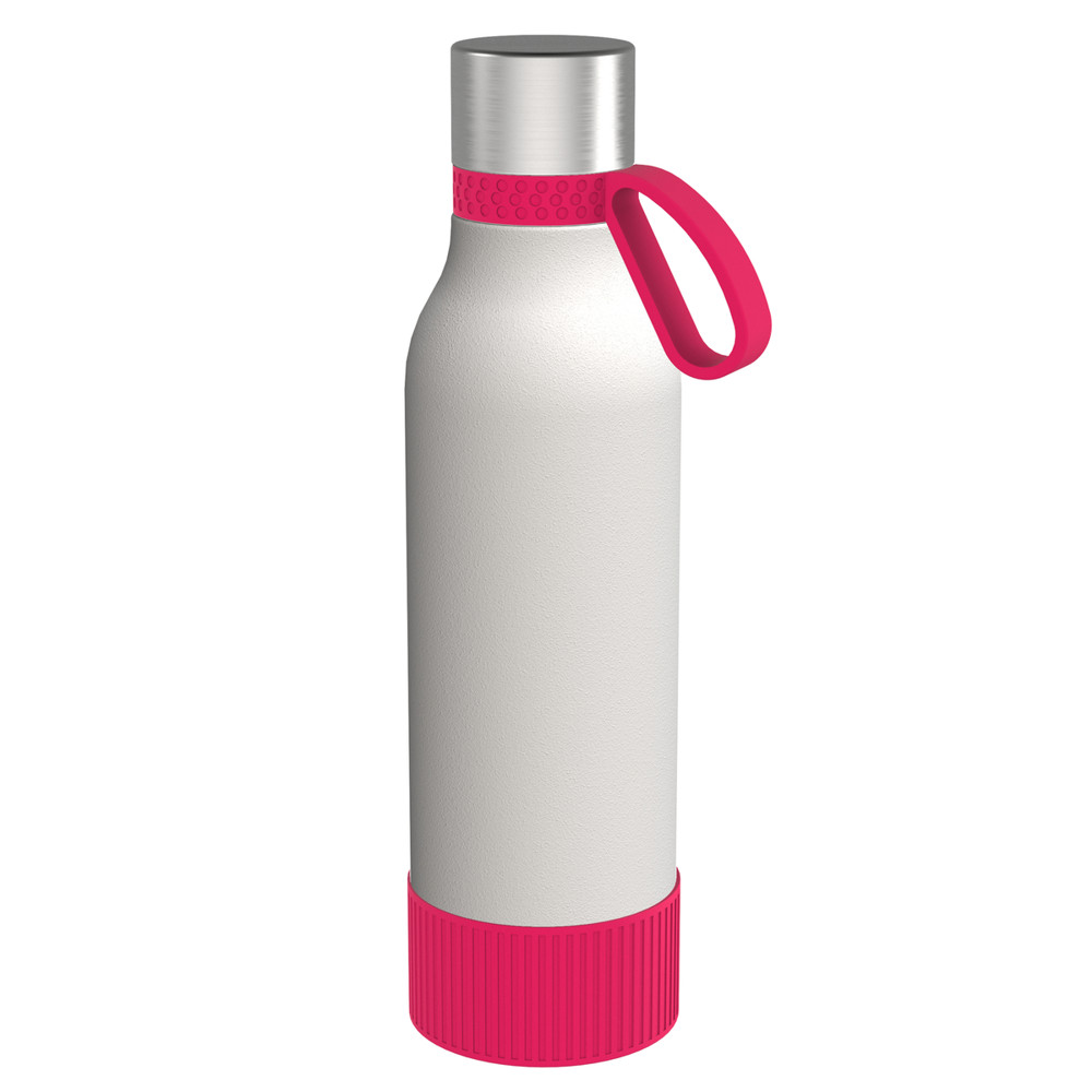 Trinkflasche RETUMBLER-myTOULON II 820 - magenta, silber, weiß