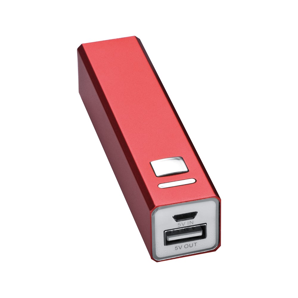 Powerbank 2.200 mAh aus Metall, inkl. Ladekabel