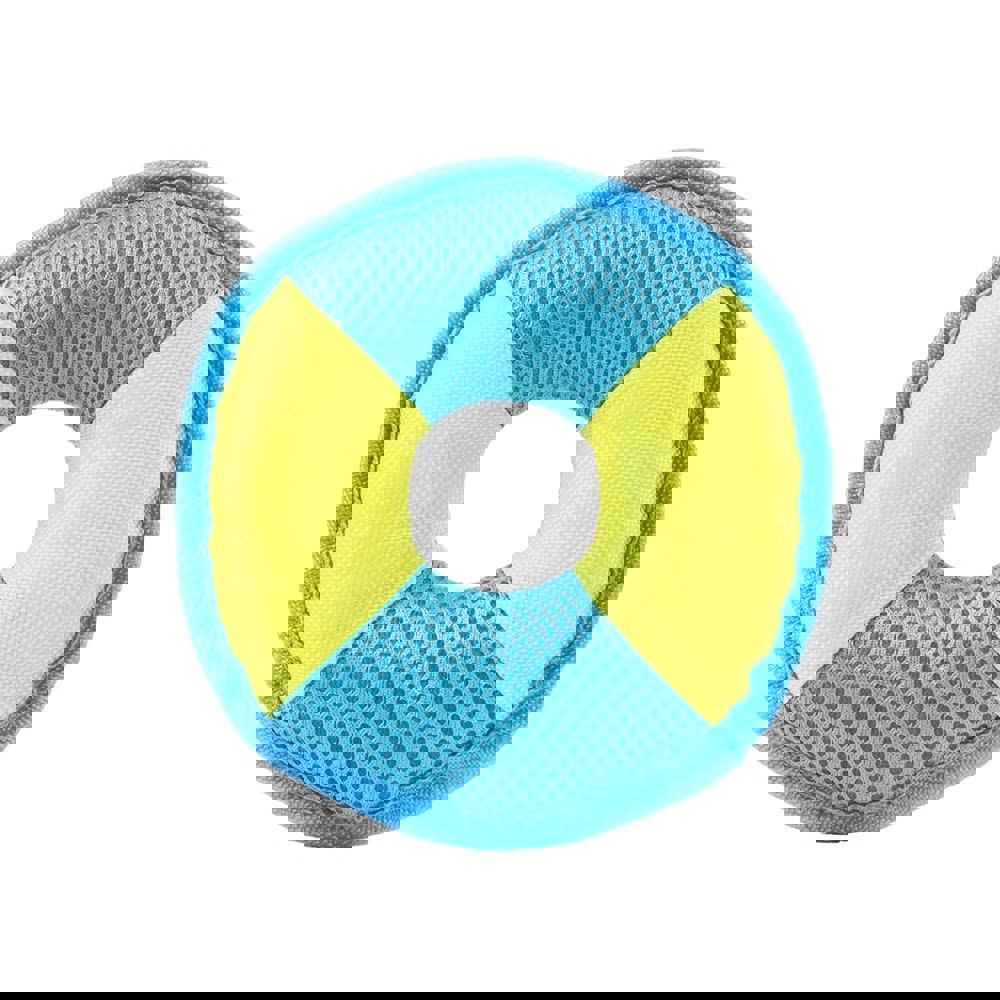 Hundespielzeug Flying Disc, weiß/rot, S - gelb/blau