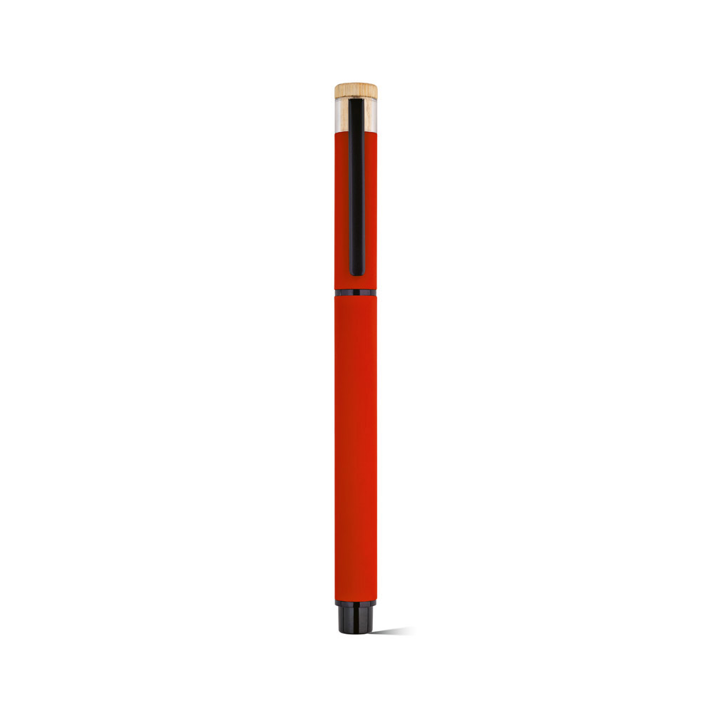 Thoreau Rollerball aus recy. Aluminium, blau, Dokumental®-Gel-Tinte 0,6km - Rot