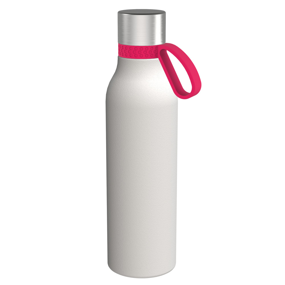 Trinkflasche RETUMBLER-myTOULON II 820 - magenta, silber, weiß