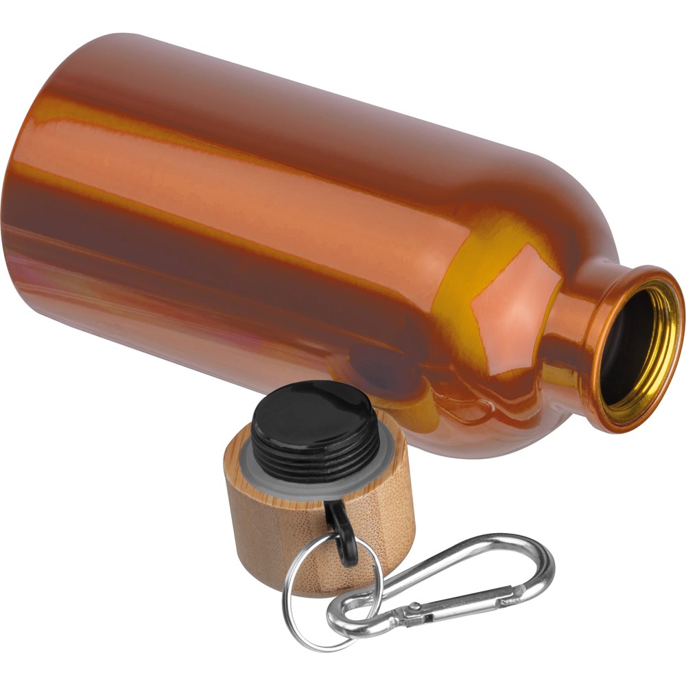 Edelstahltrinkflasche mit Karabiner, 400ml