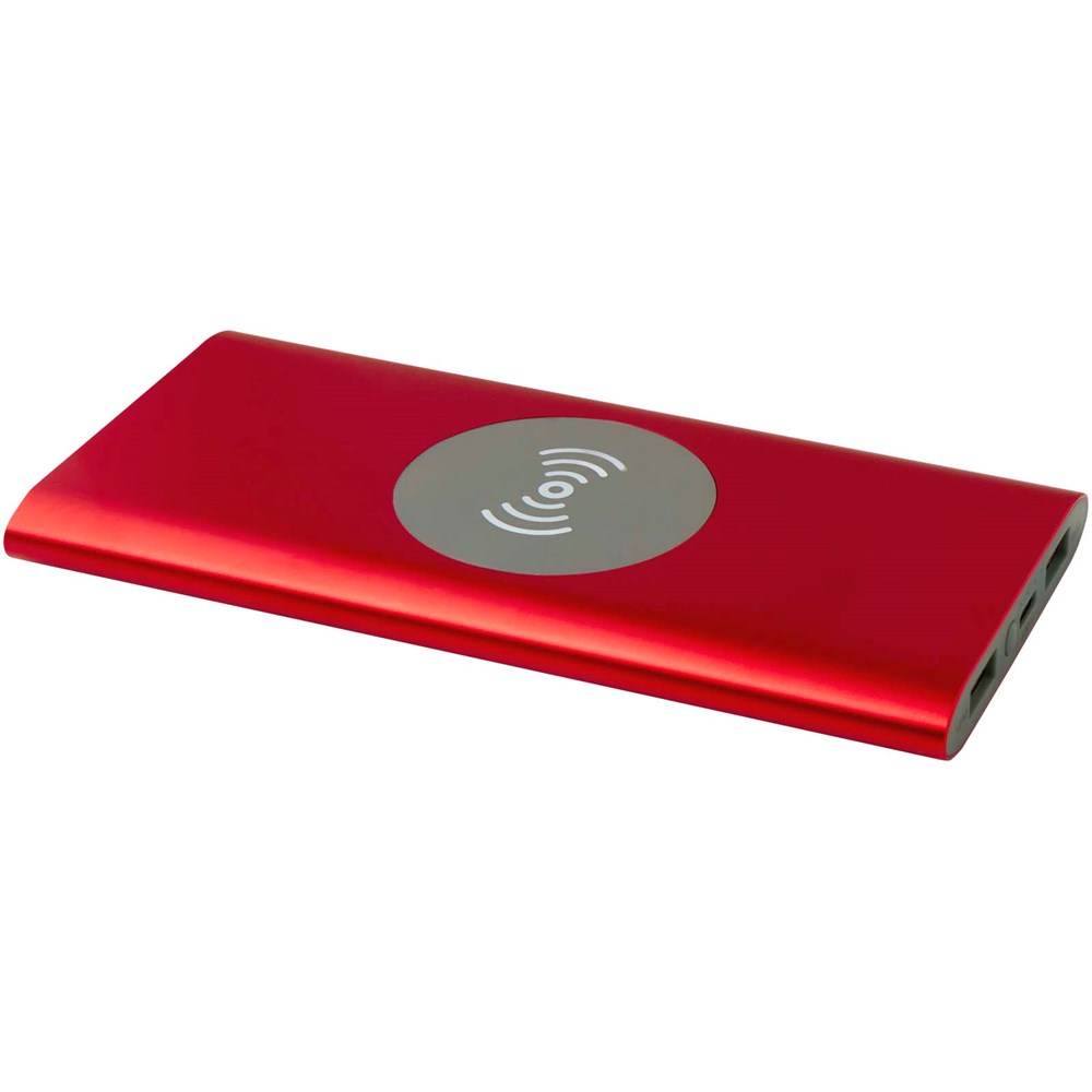Batterie de secours sans fil en aluminium recyclé Juice type-C de 8 000 mAh - rouge
