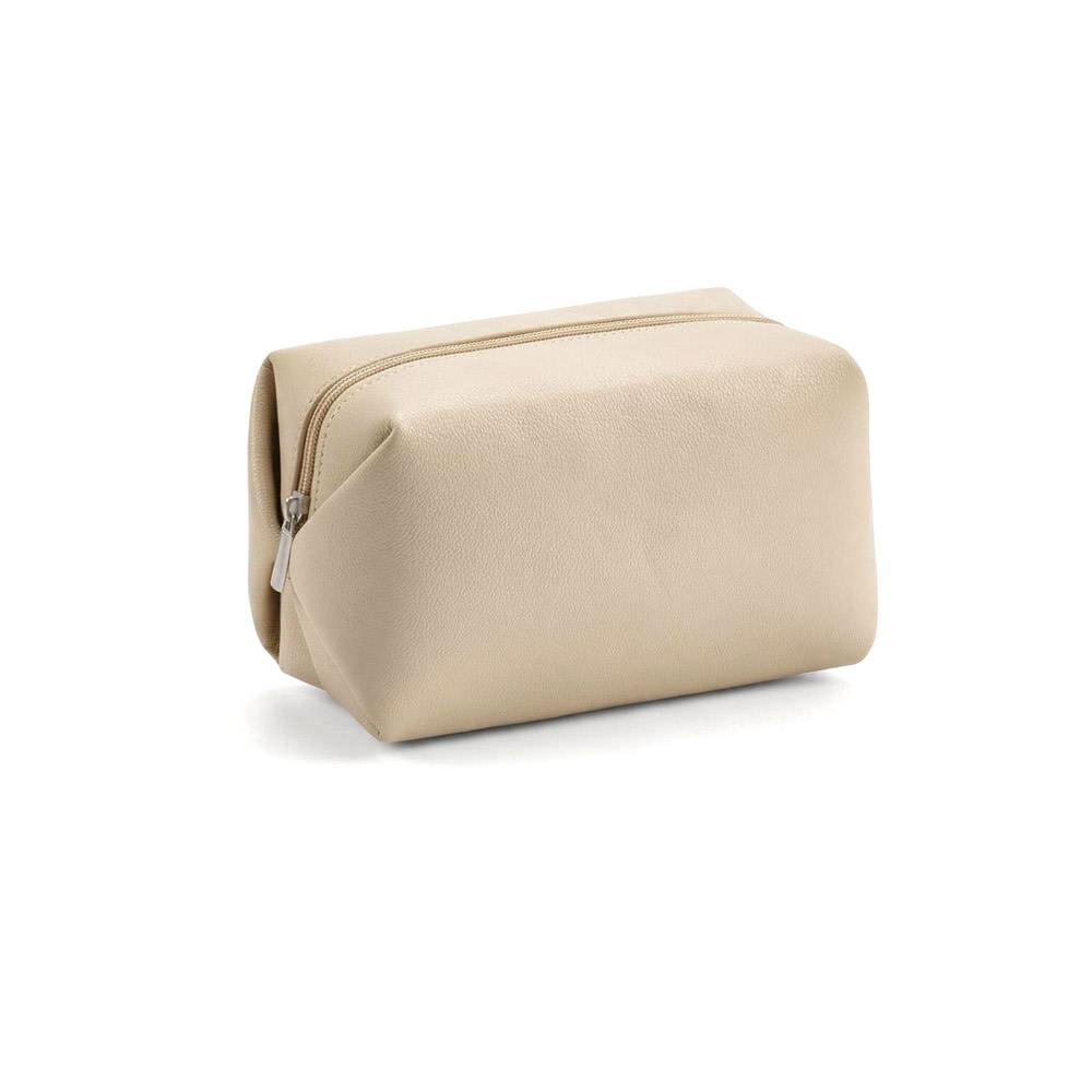 Rotterdam Kulturtasche 2,5L aus recy. PU – mit Reißverschluss. - Beige