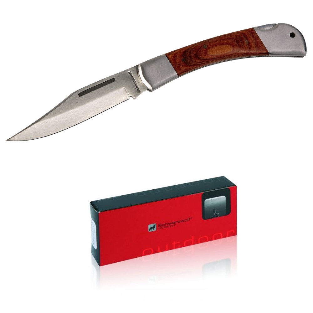 Schwarzwolf outdoor® JAGUAR 11cm Taschenmesser mit Holzgriff - mix
