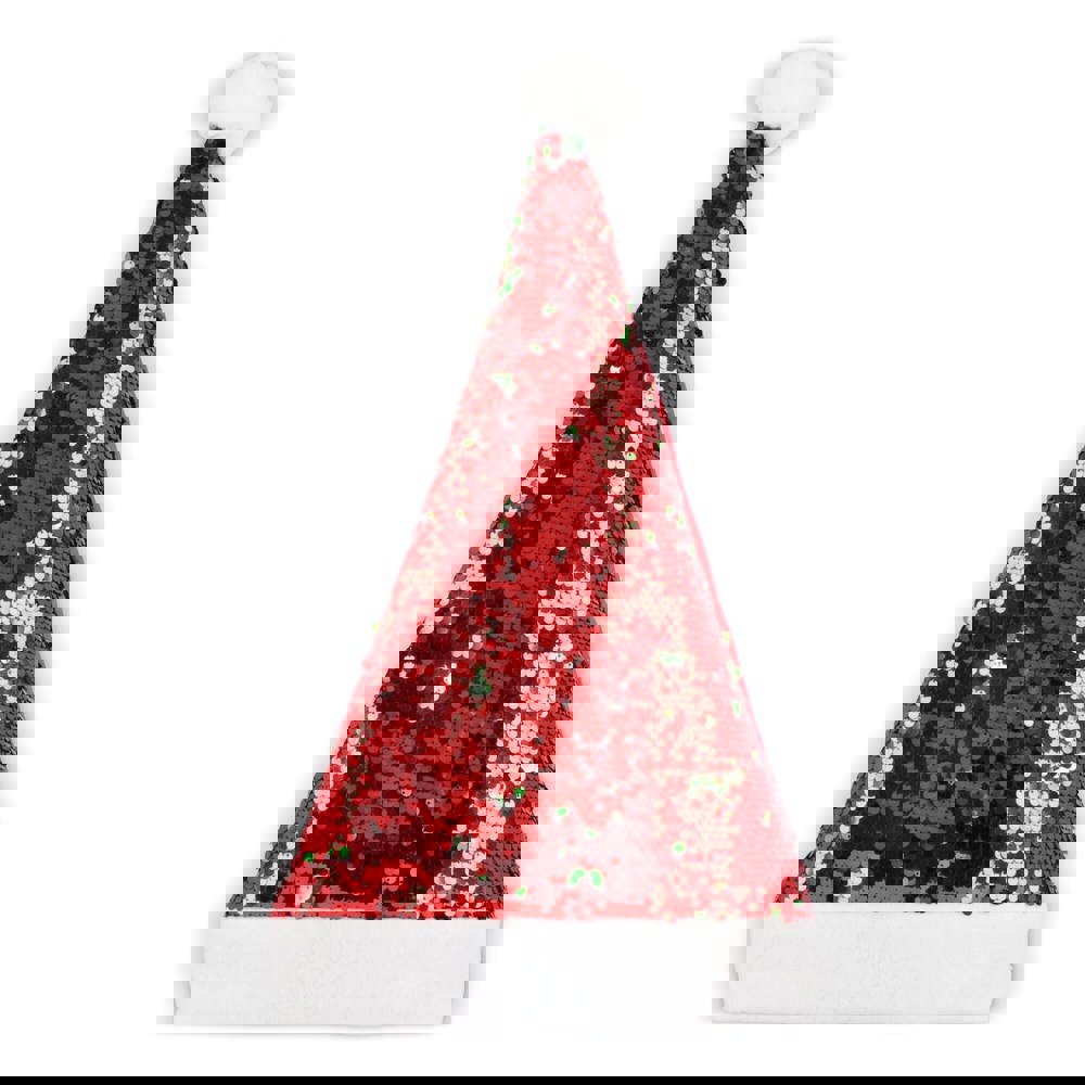 Zweifarbige Pailletten-Weihnachtsmütze