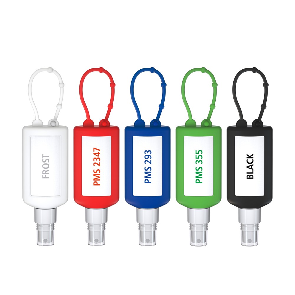 Smartphone & Arbeitsplatz-Reiniger, 50 ml Bumper blau, Body Label (R-PET)