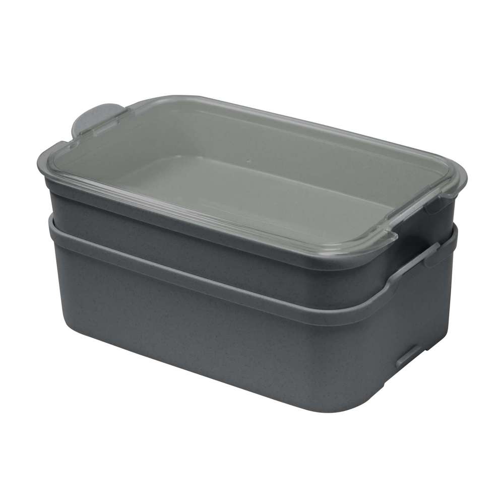 KOZIOL STAKK BENTOBOX 2 Bentobox 2l - nature ash grey/crystal clear