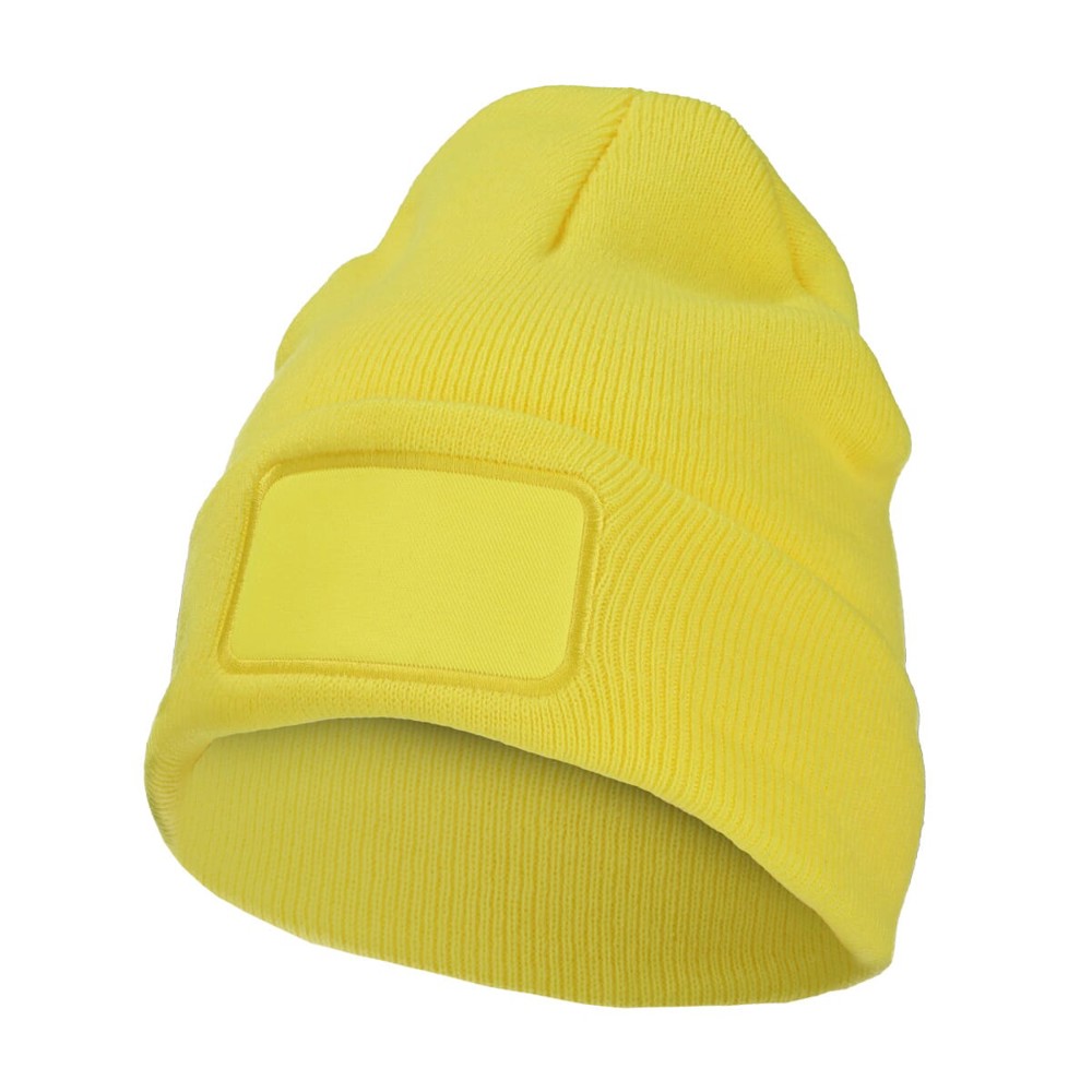 Nilton's Strickmütze mit Label - Gelb (PMS 101c) / Gelb