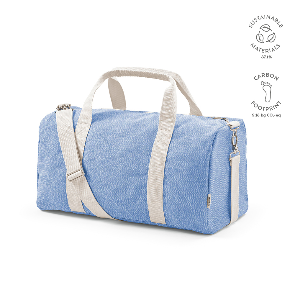 Sac sport Seoul 30L en coton et rPET - Champagne - Bleu pastel